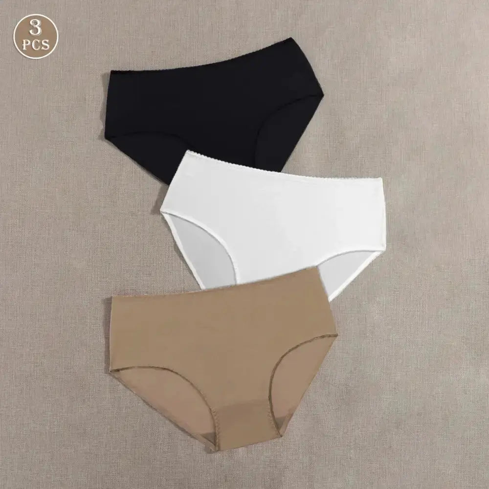 3Pcs/Lot Simple Plain Plus Size Panties for Women Thin Soft Comfort Underwear 0XL 1XL 2XL 3XL 4XL 5XL
