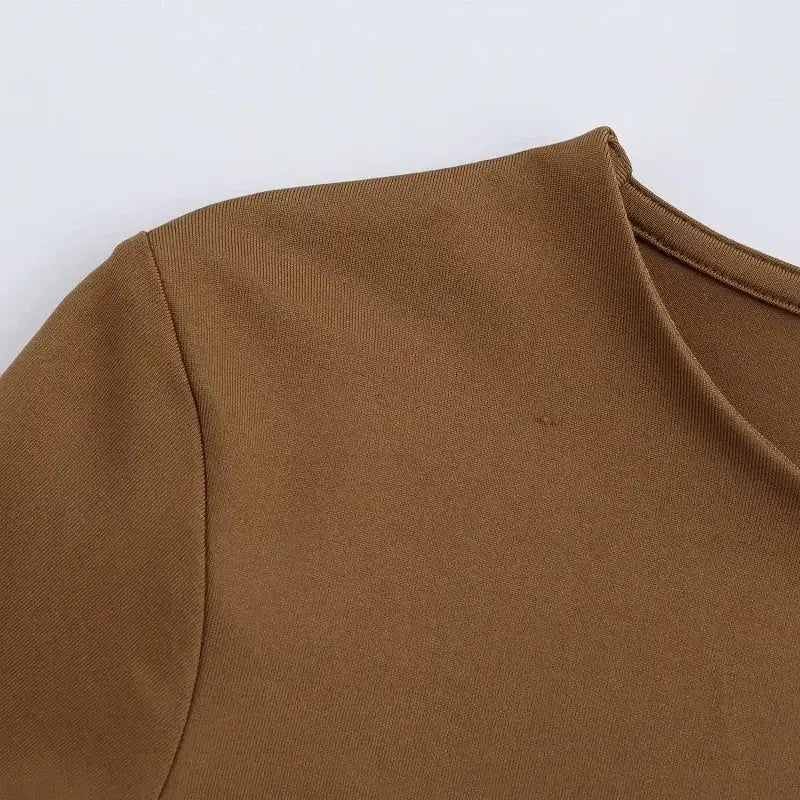 Women's Elegant Long Sleeve Bodysuit Slim Casual Top