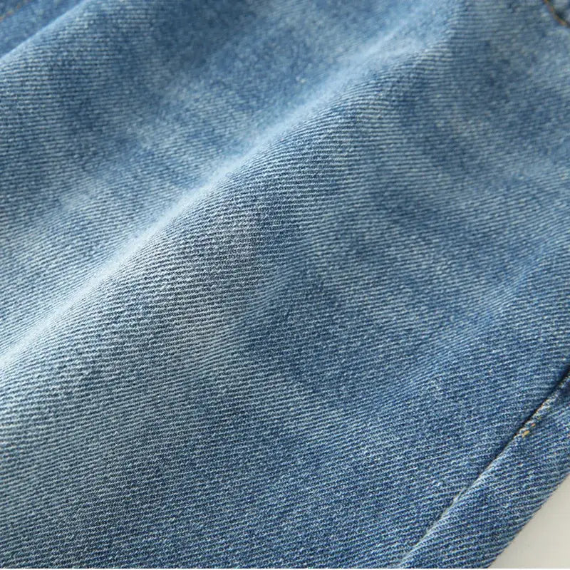 Women's Casual Baggy Denim Jeans Wide Leg High Waist Trousers
