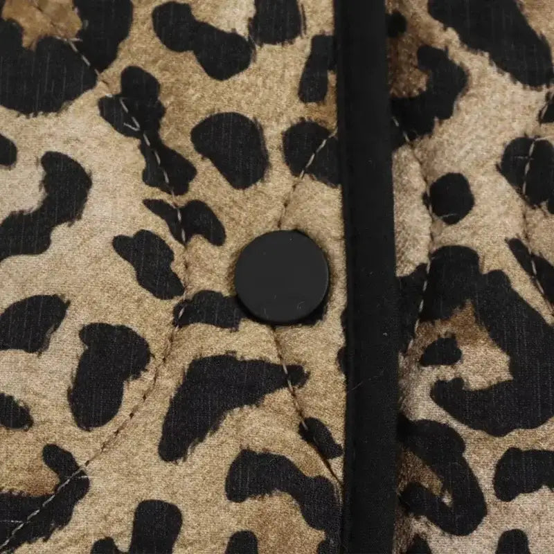 Women's Elegant Leopard Print Jacket Casual Long Sleeve Coat