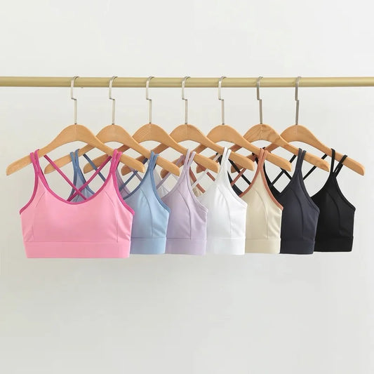 Women’s Color‑Block Shockproof Sports Bra