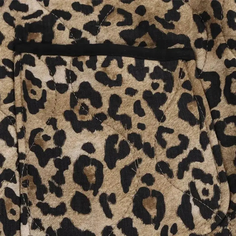 Women's Elegant Leopard Print Jacket Casual Long Sleeve Coat