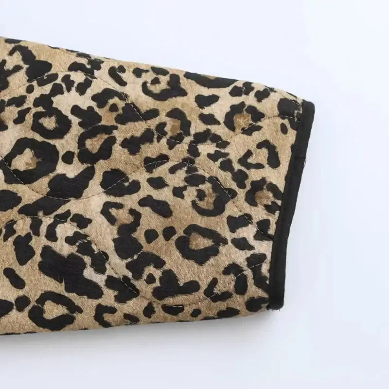 Women's Elegant Leopard Print Jacket Casual Long Sleeve Coat