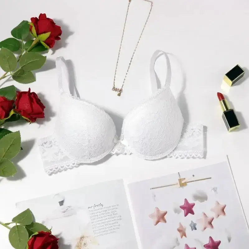Beauwear Small Size Bras for Women Lace Molded Cup Bra with Wire No Pad 75B 80B 85B - White / 75B