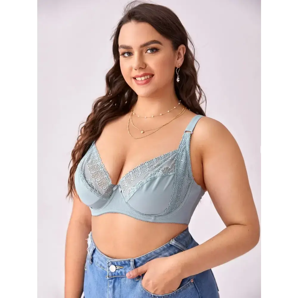 Beauwear Women Floral Lace Bras Perspective Underwire Bra Sexy Lingerie Plus Size Bralette Large Cup 36-46 E