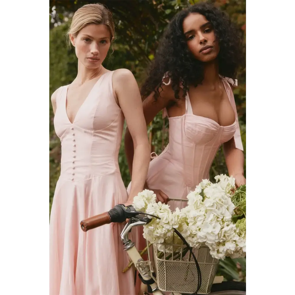 Mozision Pink Chiffon Tie Strap Sexy Midi Dress Women Pink Spaghetti Strap Sleeveless Backless Lace-up A-line Club