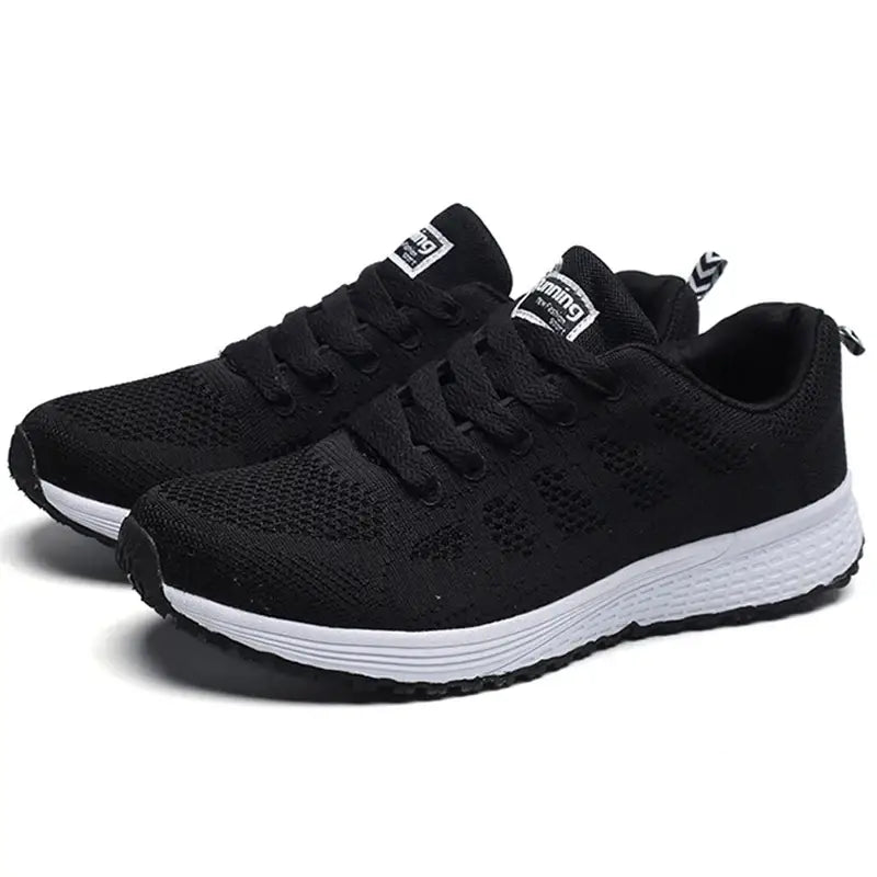 Fashion Women's Sneakers Lace Up in classic black, perfect for casual outings and stylish comfort. Upgrade your shoe game!