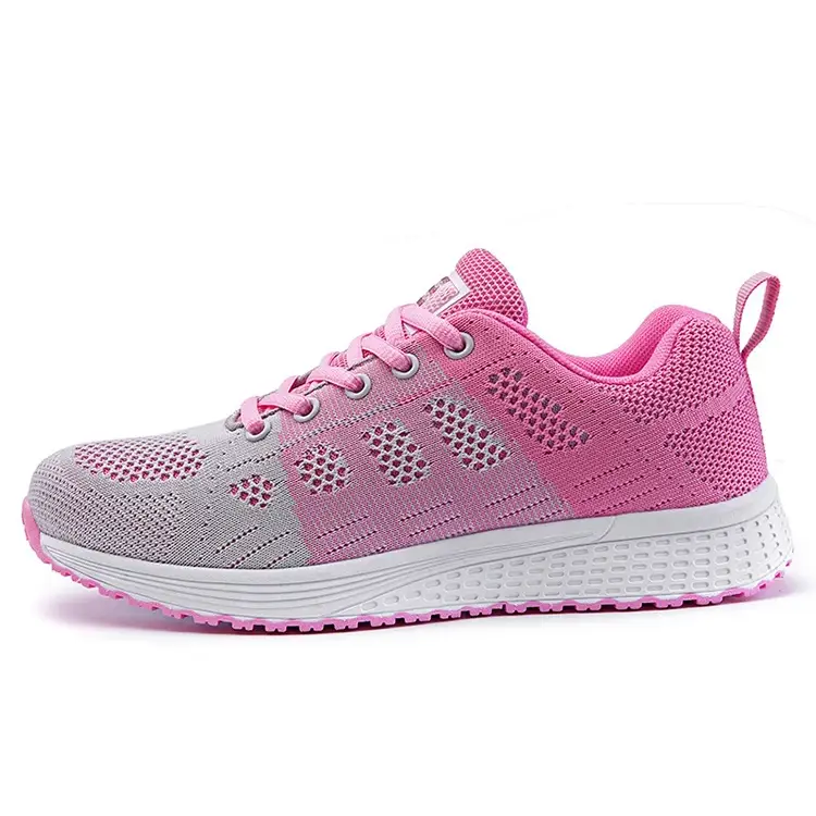 Stylish Fashion Women's Sneakers Lace Up in pink and grey, perfect for casual wear and comfort. Upgrade your shoe game!