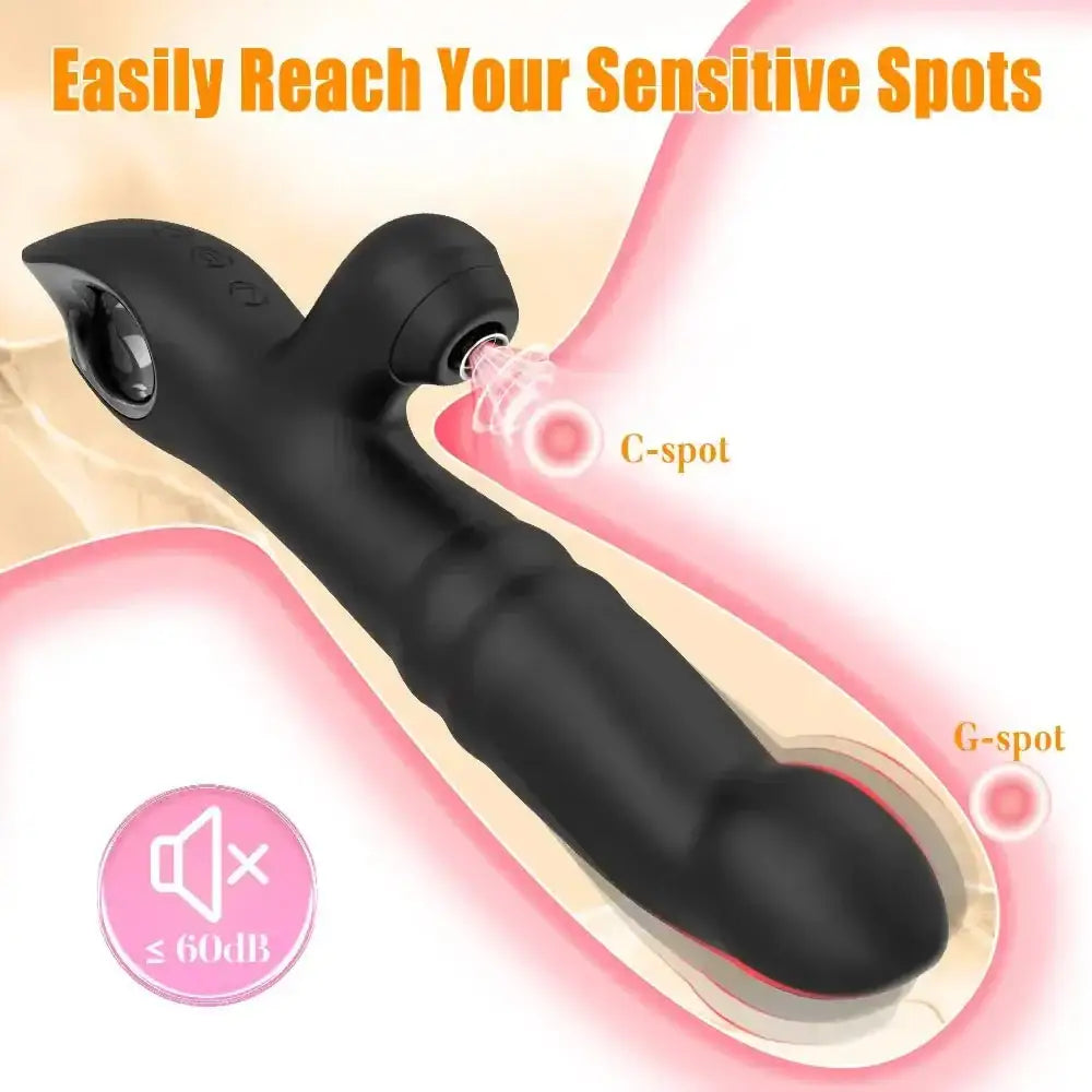 Female Clit Sucker Rabbit Vibrator Vibrating Sucking Swing Vagina GSpot Dildo Masturbator Three Motor Massager Sex Toy for Women - The Lady's Haven