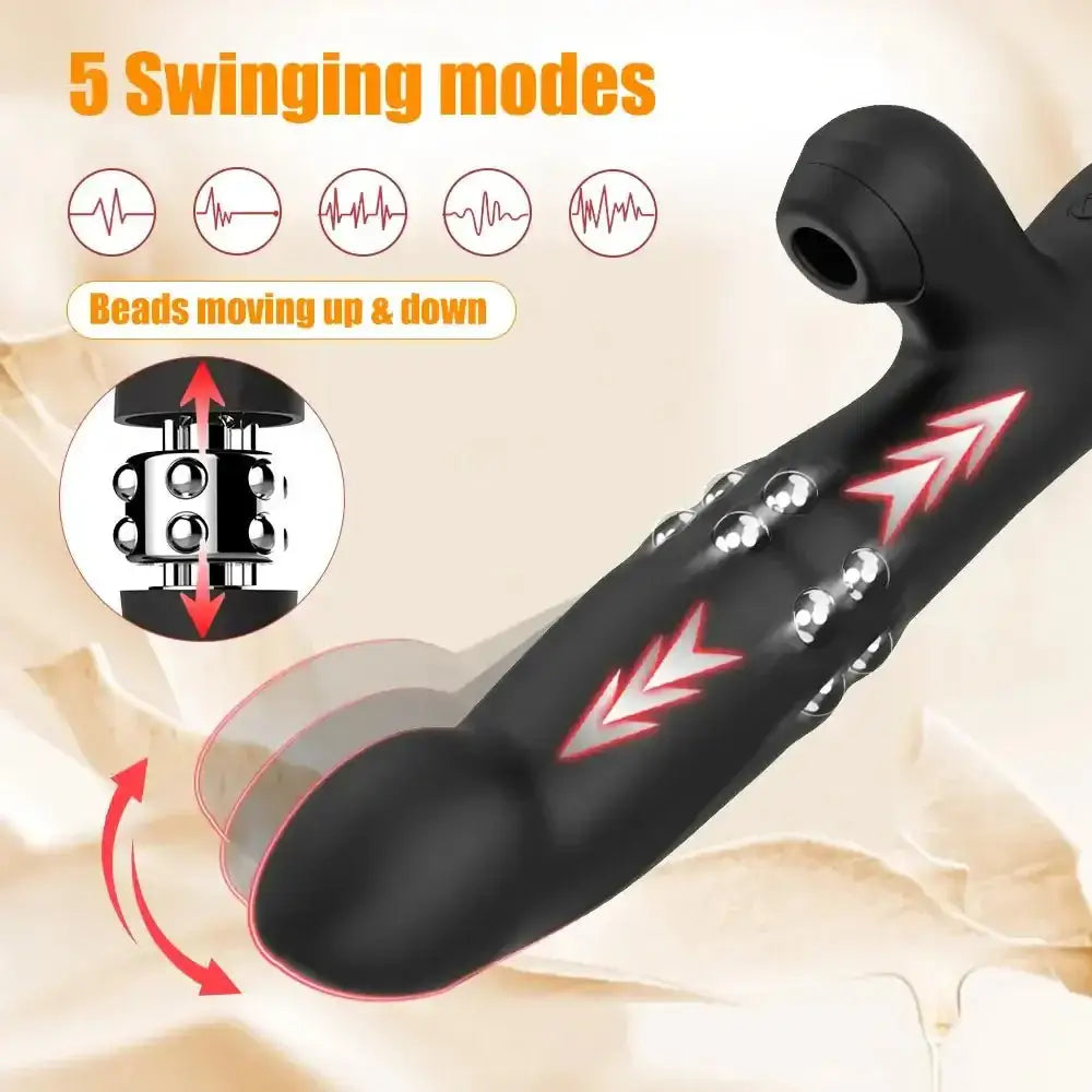 Female Clit Sucker Rabbit Vibrator Vibrating Sucking Swing Vagina GSpot Dildo Masturbator Three Motor Massager Sex Toy for Women - The Lady's Haven