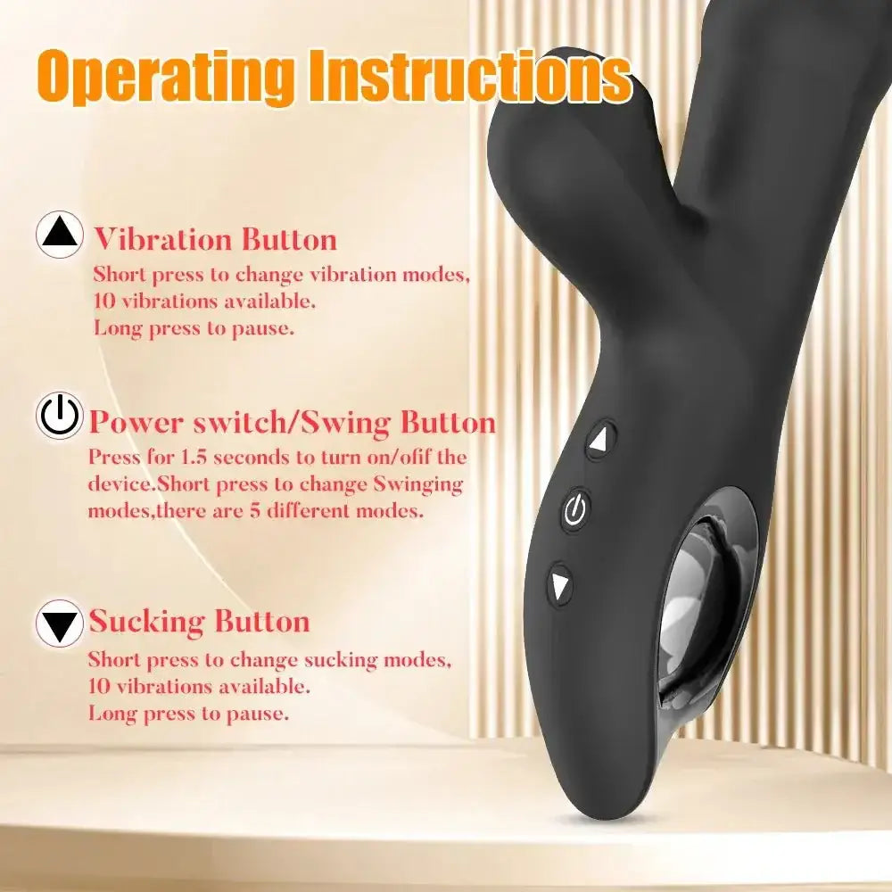 Female Clit Sucker Rabbit Vibrator Vibrating Sucking Swing Vagina GSpot Dildo Masturbator Three Motor Massager Sex Toy for Women - The Lady's Haven