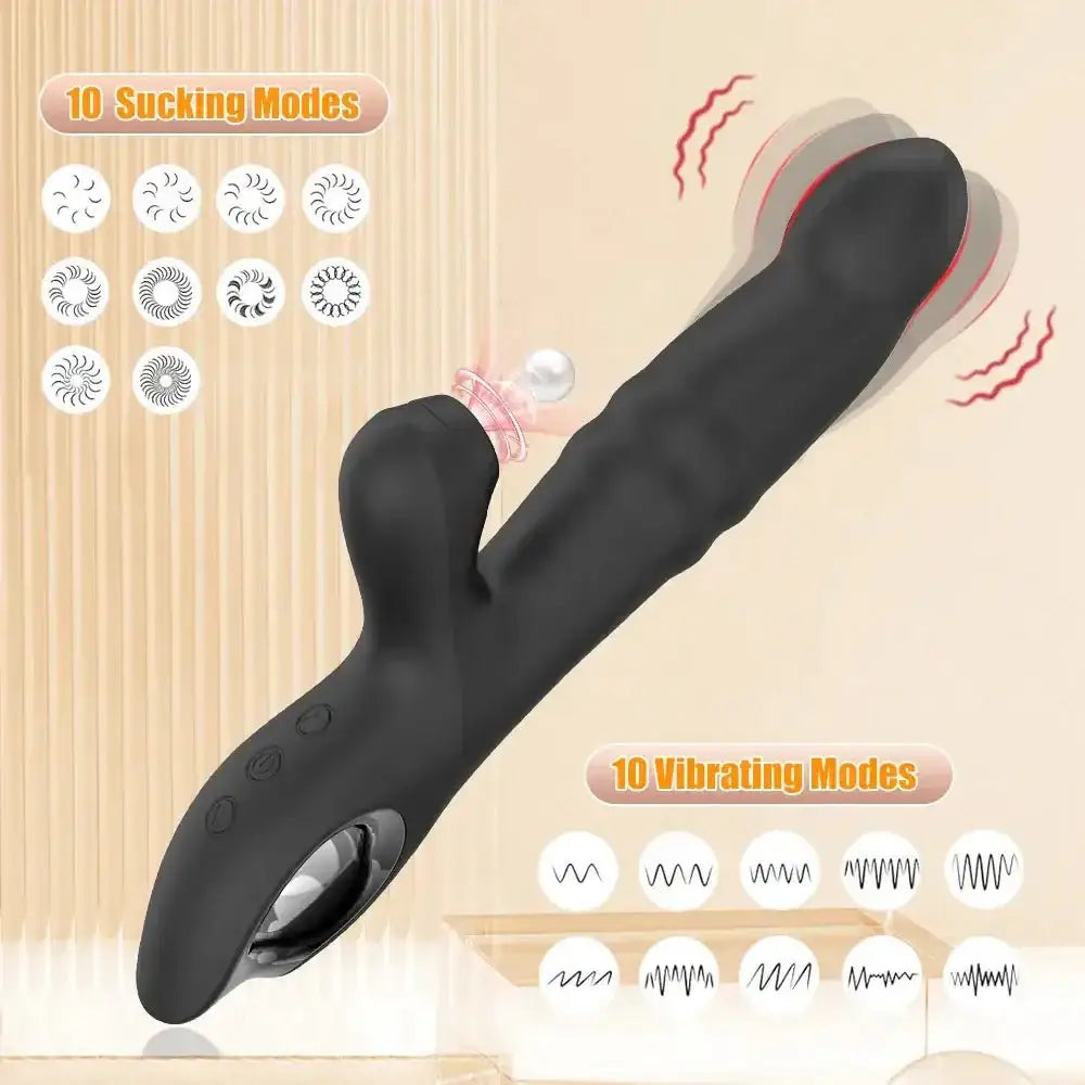 Female Clit Sucker Rabbit Vibrator Vibrating Sucking Swing Vagina GSpot Dildo Masturbator Three Motor Massager Sex Toy for Women - The Lady's Haven