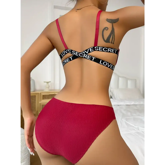 Front Button Bralette and Panties Set - The Lady's Haven Boutique