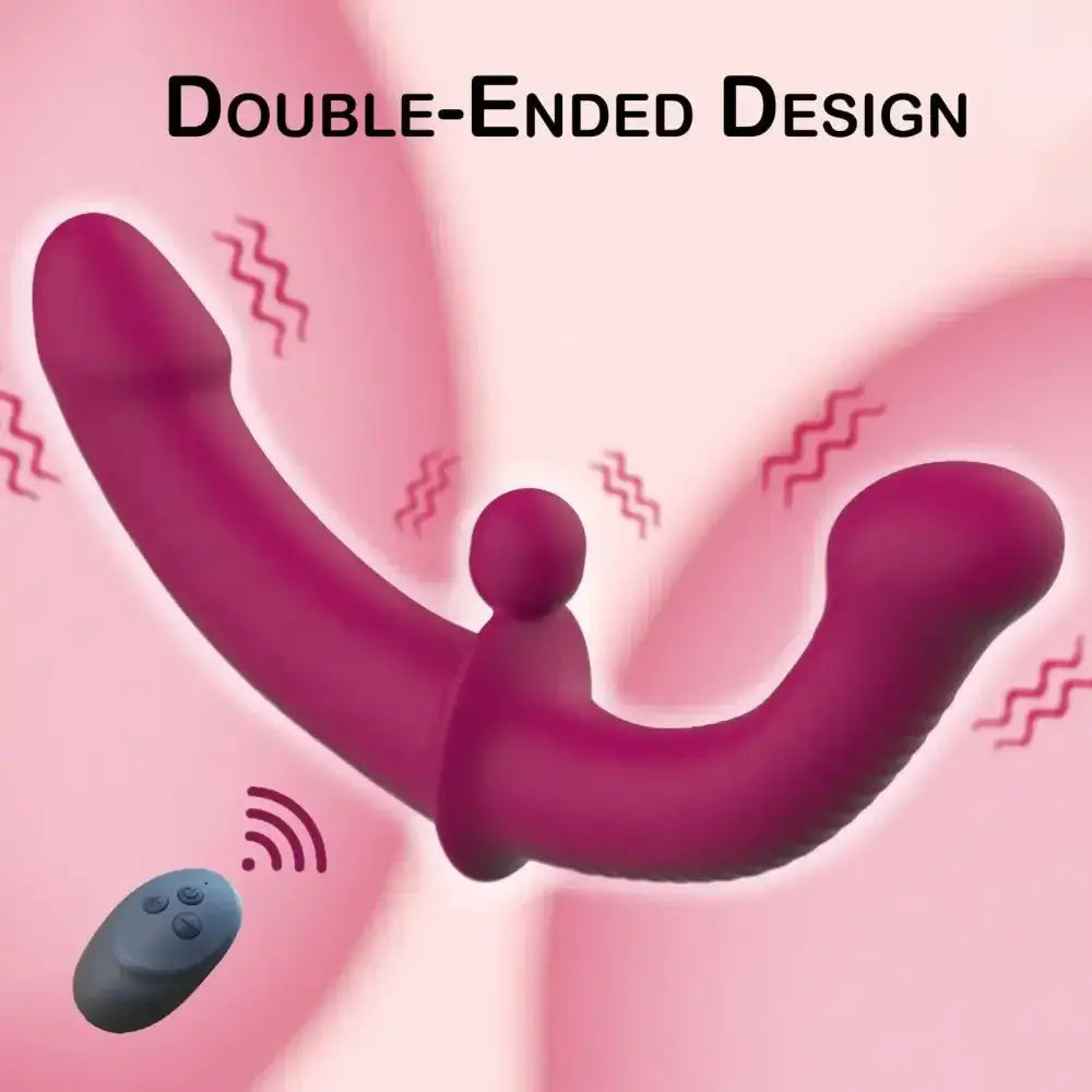 G - Spot Double - Ended Adult Sex Toys with 10 Modes Strapless Strap - on Dildo Vibrator with Remote Control for Women Lesbian Couples - The Lady's Haven