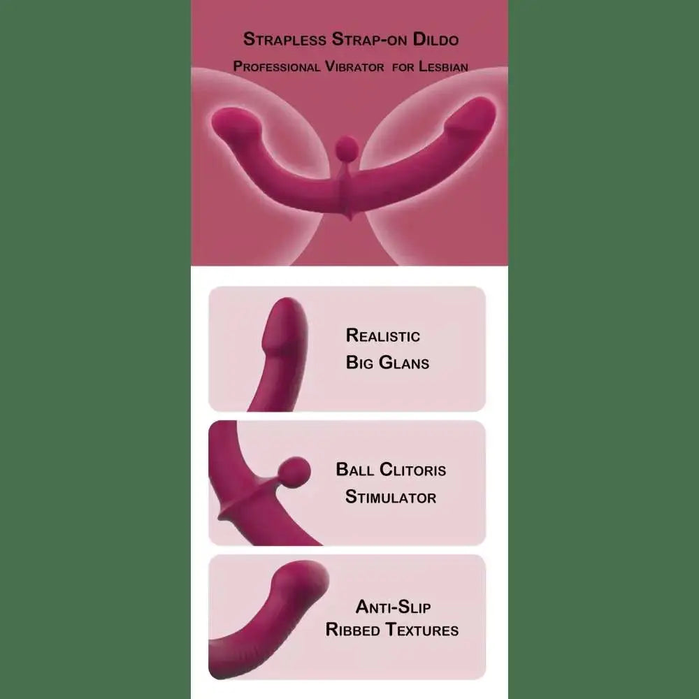 G - Spot Double - Ended Adult Sex Toys with 10 Modes Strapless Strap - on Dildo Vibrator with Remote Control for Women Lesbian Couples - The Lady's Haven