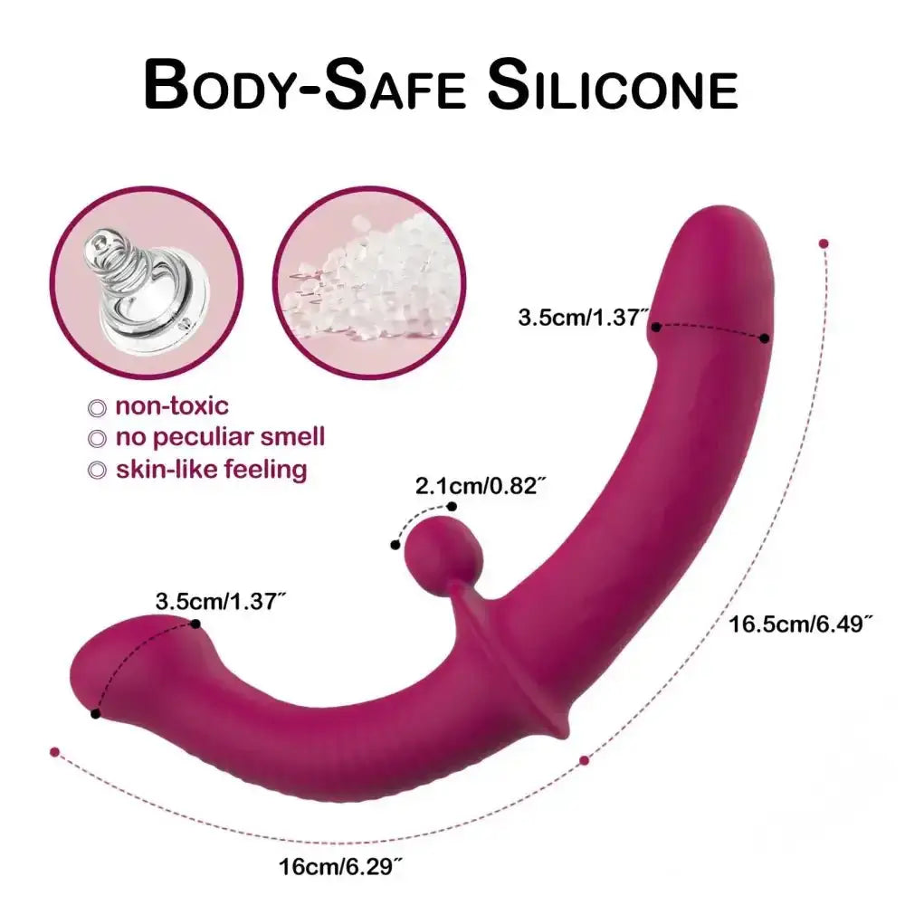 G - Spot Double - Ended Adult Sex Toys with 10 Modes Strapless Strap - on Dildo Vibrator with Remote Control for Women Lesbian Couples - The Lady's Haven