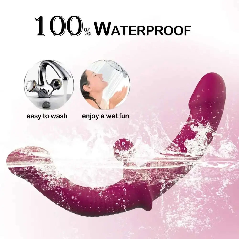 G - Spot Double - Ended Adult Sex Toys with 10 Modes Strapless Strap - on Dildo Vibrator with Remote Control for Women Lesbian Couples - The Lady's Haven