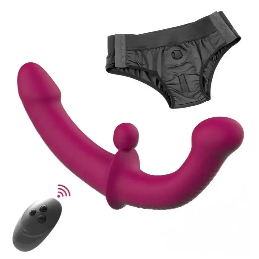 G - Spot Double - Ended Adult Sex Toys with 10 Modes Strapless Strap - on Dildo Vibrator with Remote Control for Women Lesbian Couples - The Lady's Haven