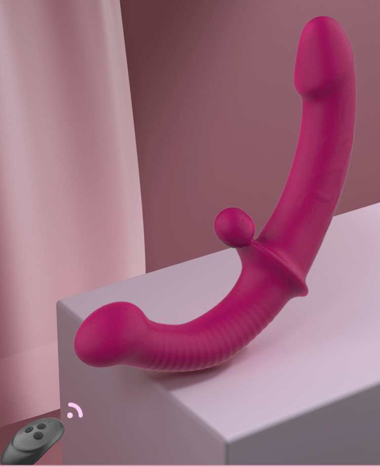 G-Spot Double-Ended Adult Sex Toys with 10 Modes Strapless Strap-on Dildo Vibrator with Remote Control for Women