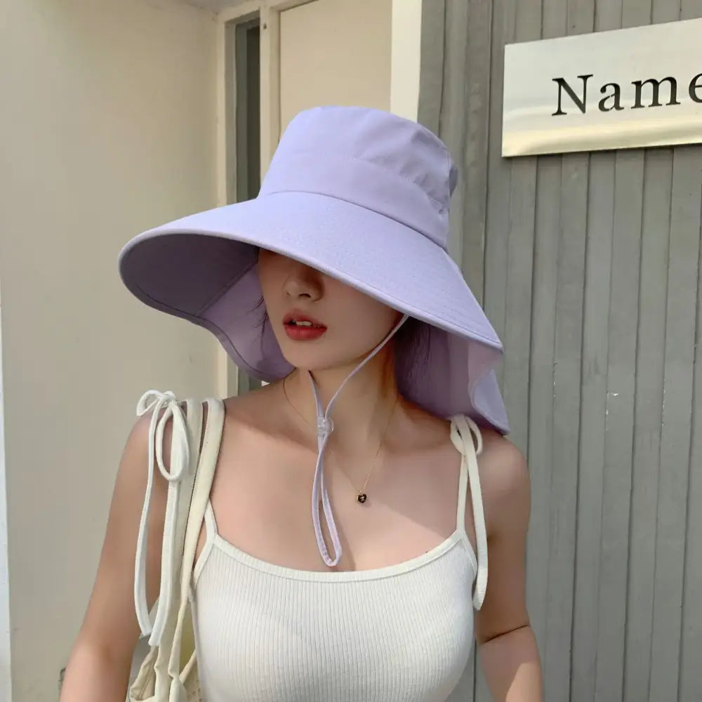 Outdoor Sun Bucket Hat for Women Girls Fishing Hat Wide Brim Bucket Hat with Neck Cover 50 + UPF Protection Safari Cap