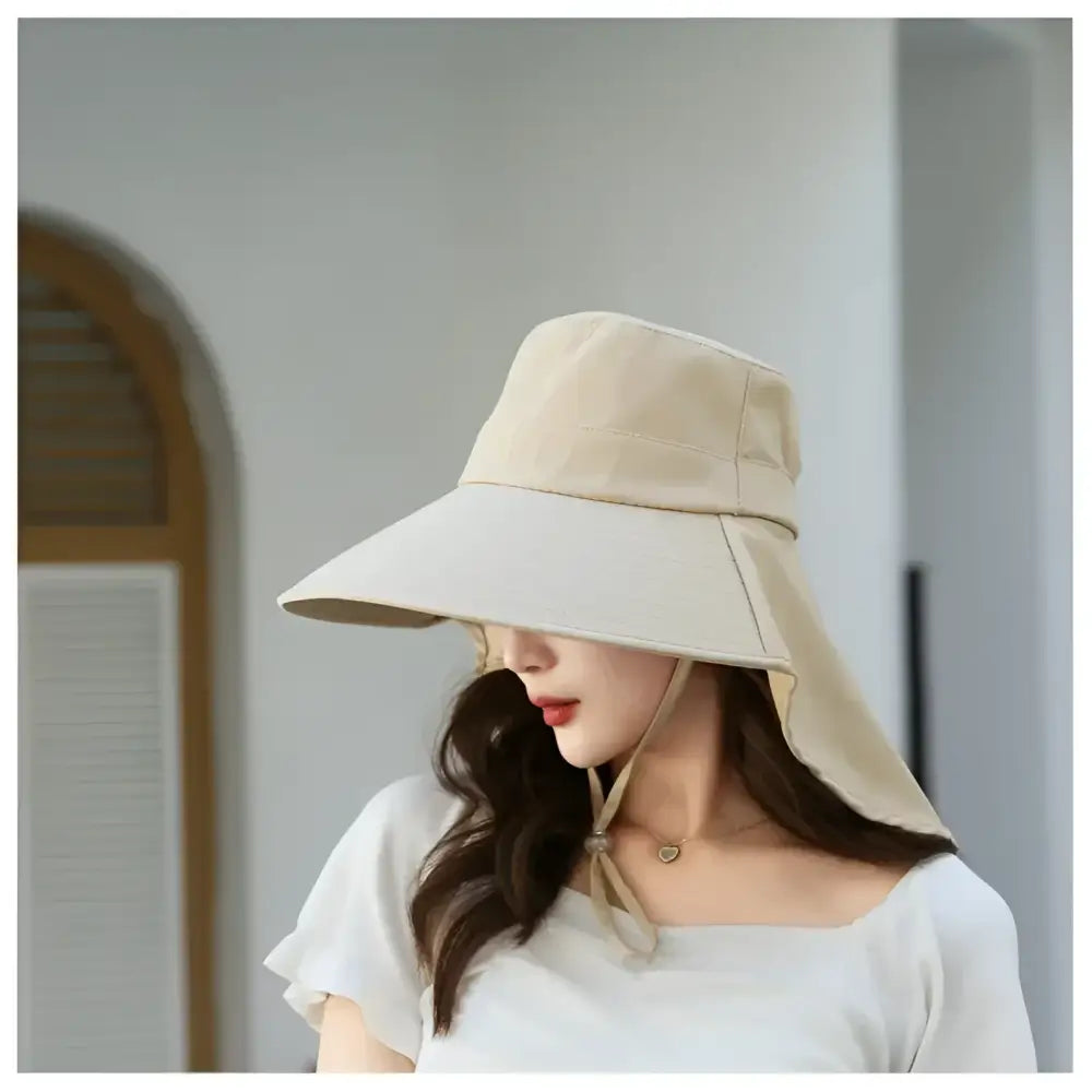 Outdoor Sun Bucket Hat for Women Girls Fishing Hat Wide Brim Bucket Hat with Neck Cover 50 + UPF Protection Safari Cap
