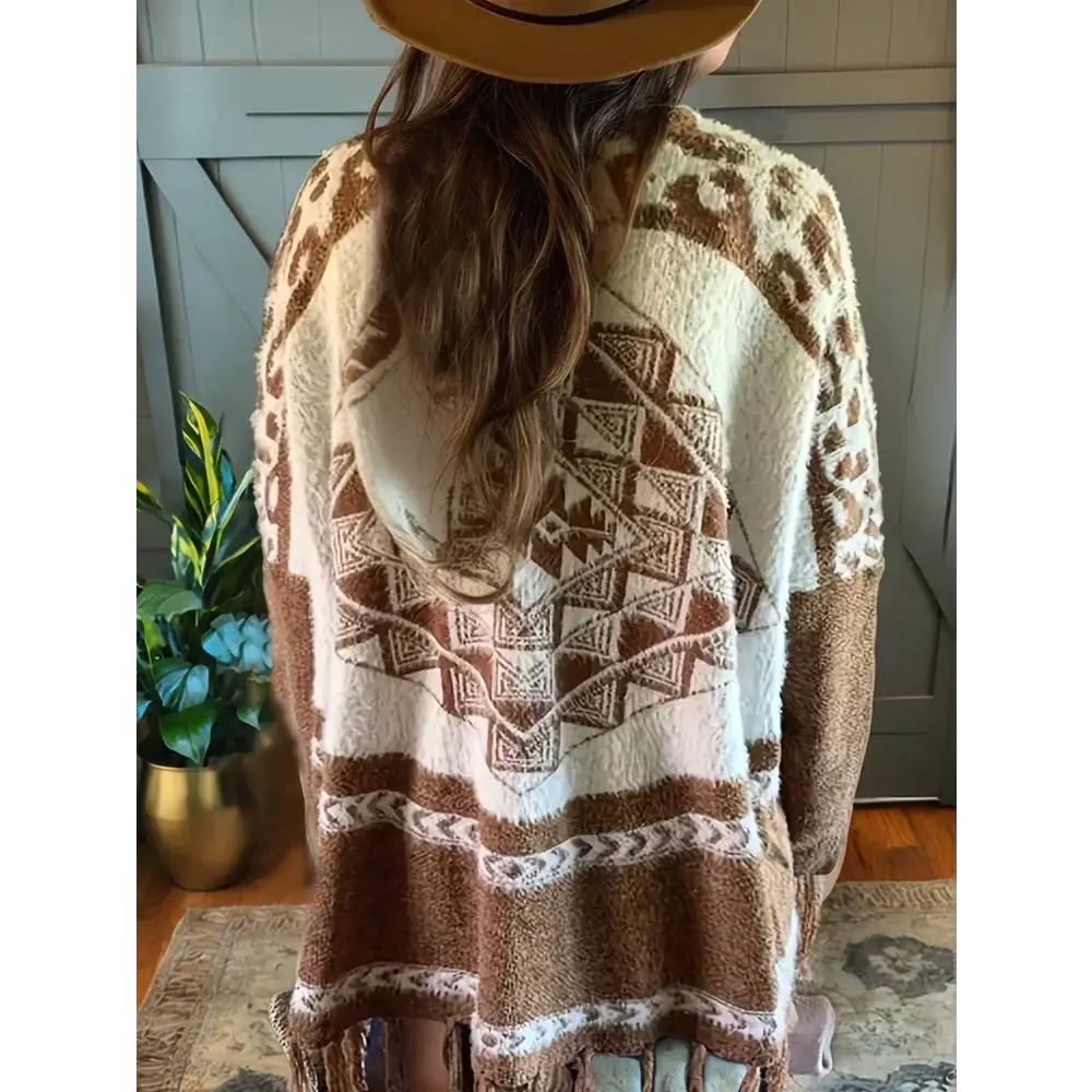 Plus Size 2025 Autumn/Winter New Arrival Women’s Lightweight Asymmetrical Pattern Cardigan Casual Wear Homewear