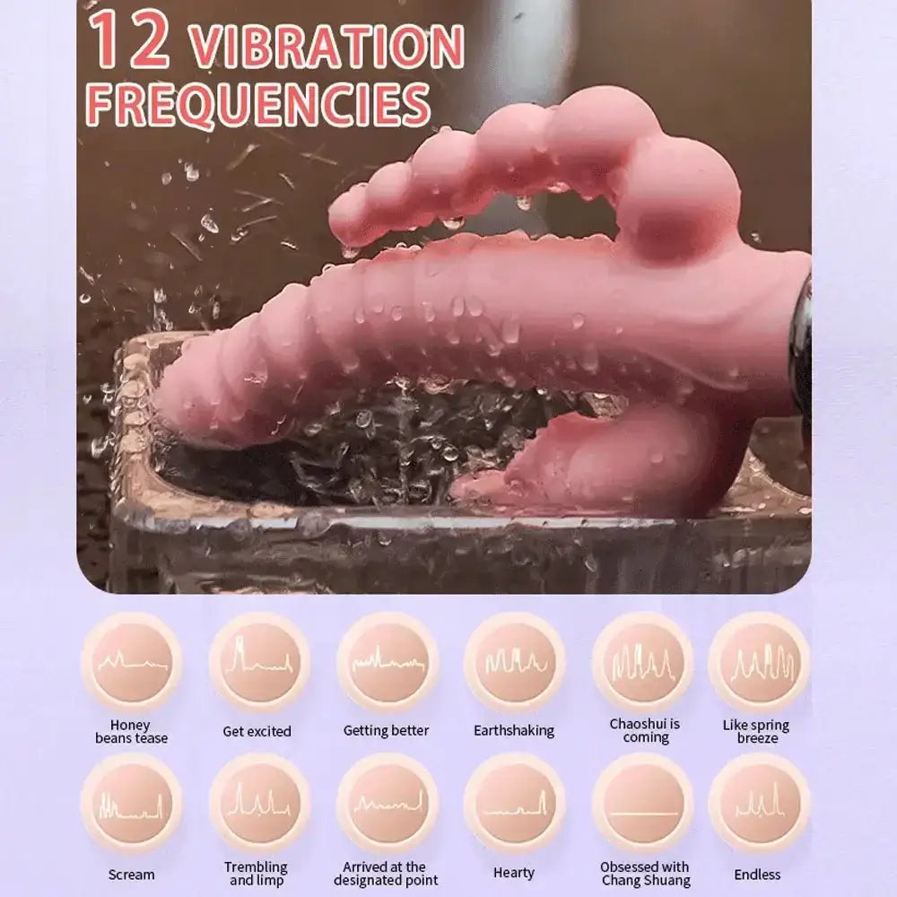 Rabbit G Spot Dildo Vibrator Clitoris Stimulator Penis Anal Double Penetration Tongue Licking Double Rod Sex Toy For Women Adult - The Lady's Haven