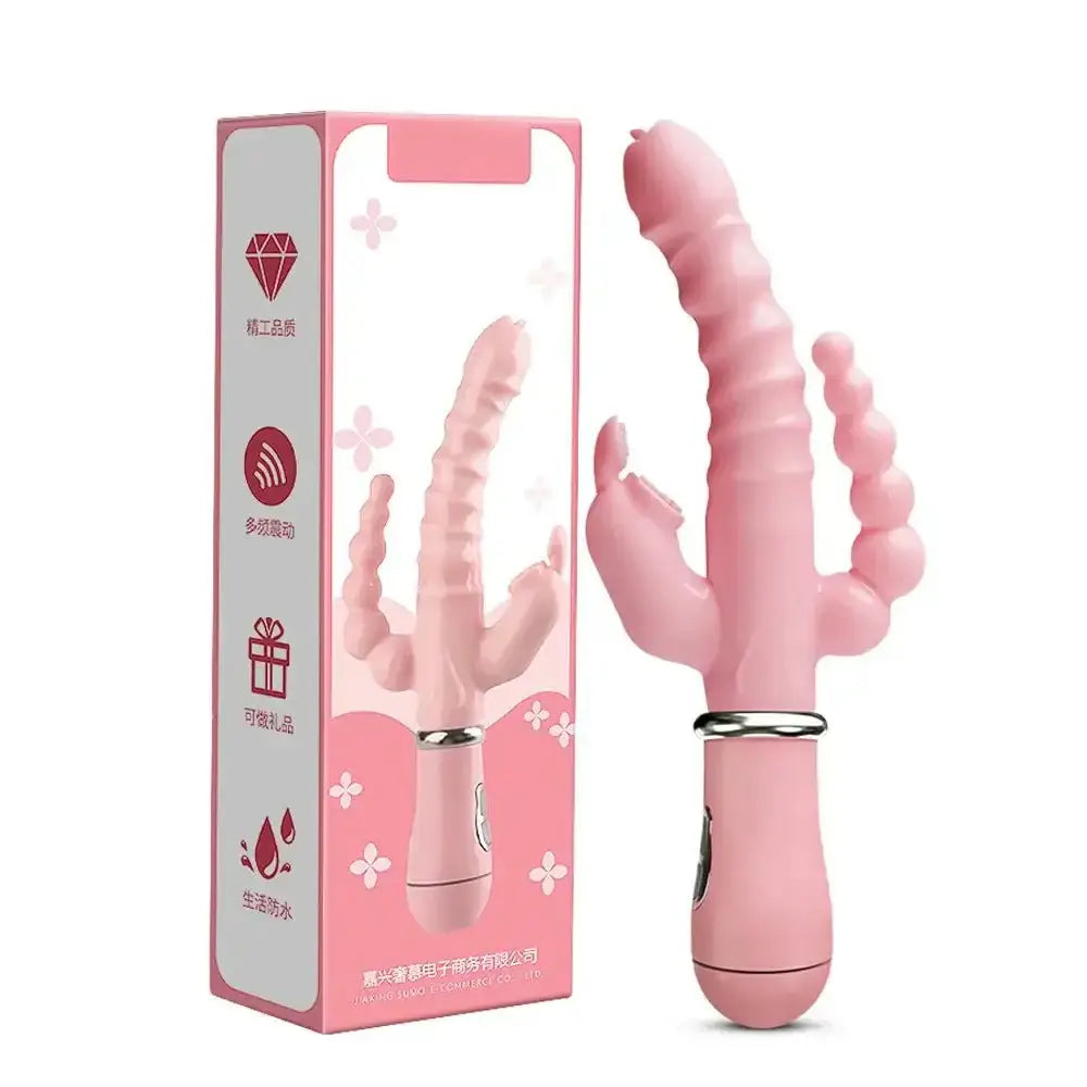 Rabbit G Spot Dildo Vibrator Clitoris Stimulator Penis Anal Double Penetration Tongue Licking Double Rod Sex Toy For Women Adult - The Lady's Haven