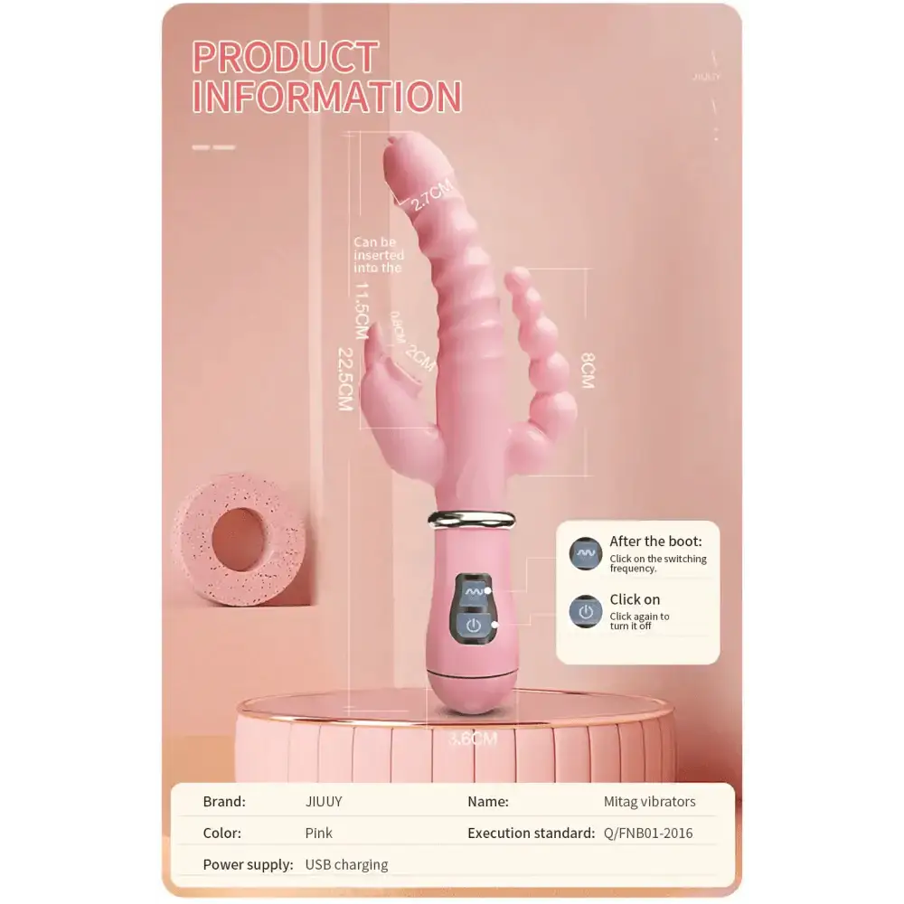 Rabbit G Spot Dildo Vibrator Clitoris Stimulator Penis Anal Double Penetration Tongue Licking Double Rod Sex Toy For Women Adult - The Lady's Haven