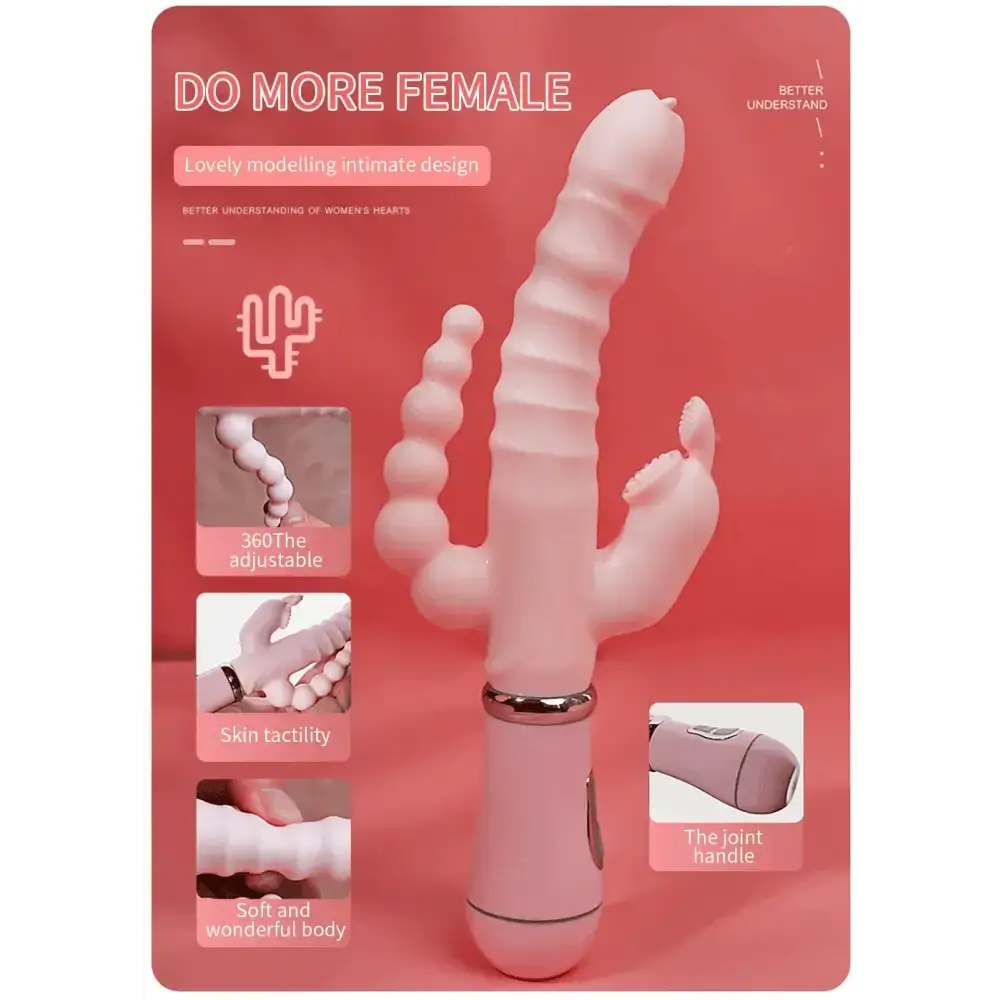 Rabbit G Spot Dildo Vibrator Clitoris Stimulator Penis Anal Double Penetration Tongue Licking Double Rod Sex Toy For Women Adult - The Lady's Haven