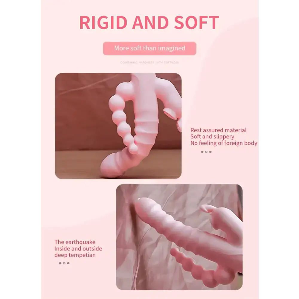 Rabbit G Spot Dildo Vibrator Clitoris Stimulator Penis Anal Double Penetration Tongue Licking Double Rod Sex Toy For Women Adult - The Lady's Haven
