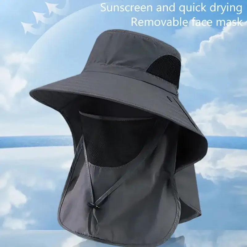 Summer Sun Hats UV Protection Outdoor Hunting Fishing Cap For Men Women Hiking Camping Visor Bucket Hat Neck Flap