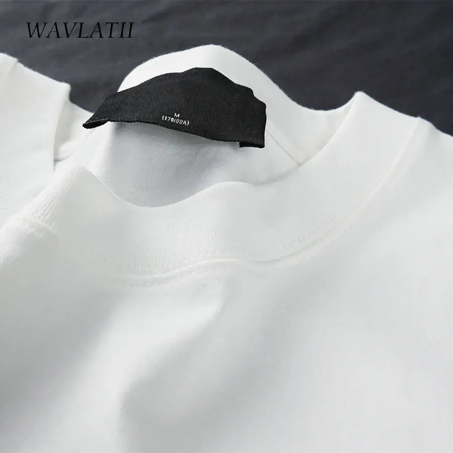 WAVLATII Oversized Summer T Shirts for Women Streetwear Tees showcase a comfortable O-neck design in soft jersey fabric.