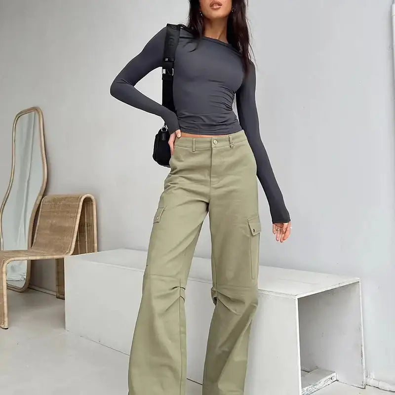 Stylish Women Casual Long Sleeve T-Shirts for Spring Autumn, perfect slim fit pullovers for trendy female streetwear.