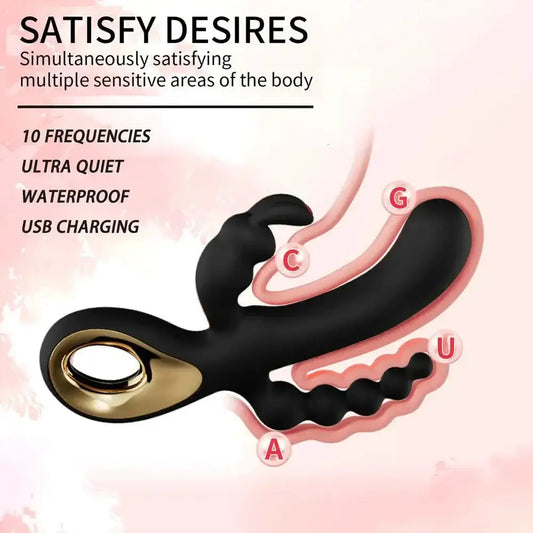 3 In 1 Dildo Rabbit Vibrator for Women G - Spot Orgasm Masturbator Anal Plug Clitoris Stimulator Female Masturbation Sex Toys 18 - The Lady's Haven