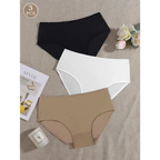 3Pcs/Lot Simple Plain Plus Size Panties for Women Thin Soft Comfort Underwear 0XL 1XL 2XL 3XL 4XL 5XL