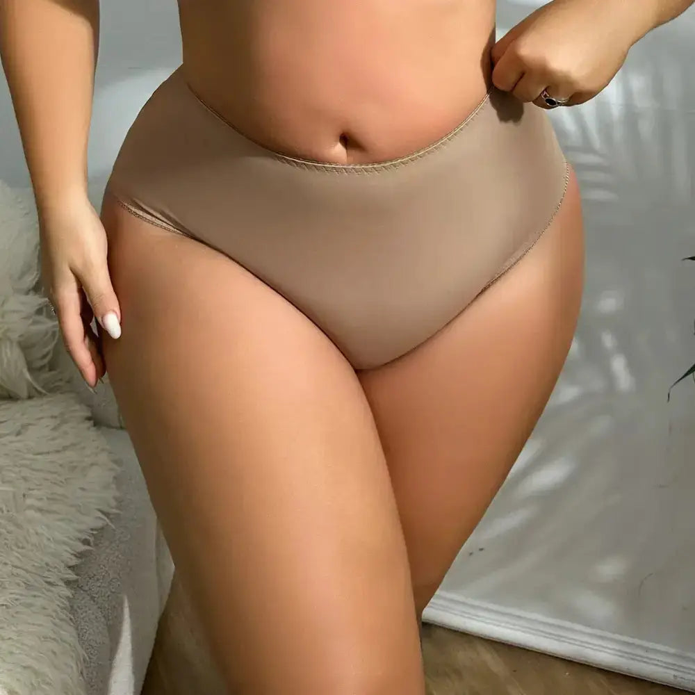 3Pcs/Lot Simple Plain Plus Size Panties for Women Thin Soft Comfort Underwear 0XL 1XL 2XL 3XL 4XL 5XL