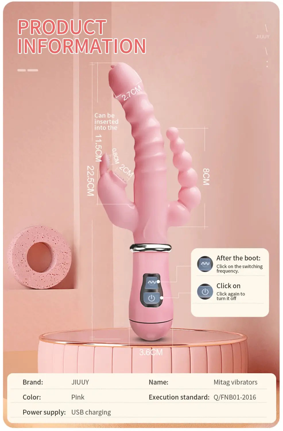 Rabbit G Spot Dildo Vibrator Clitoris Stimulator Penis Anal Double Penetration Tongue Licking Double Rod Sex Toy