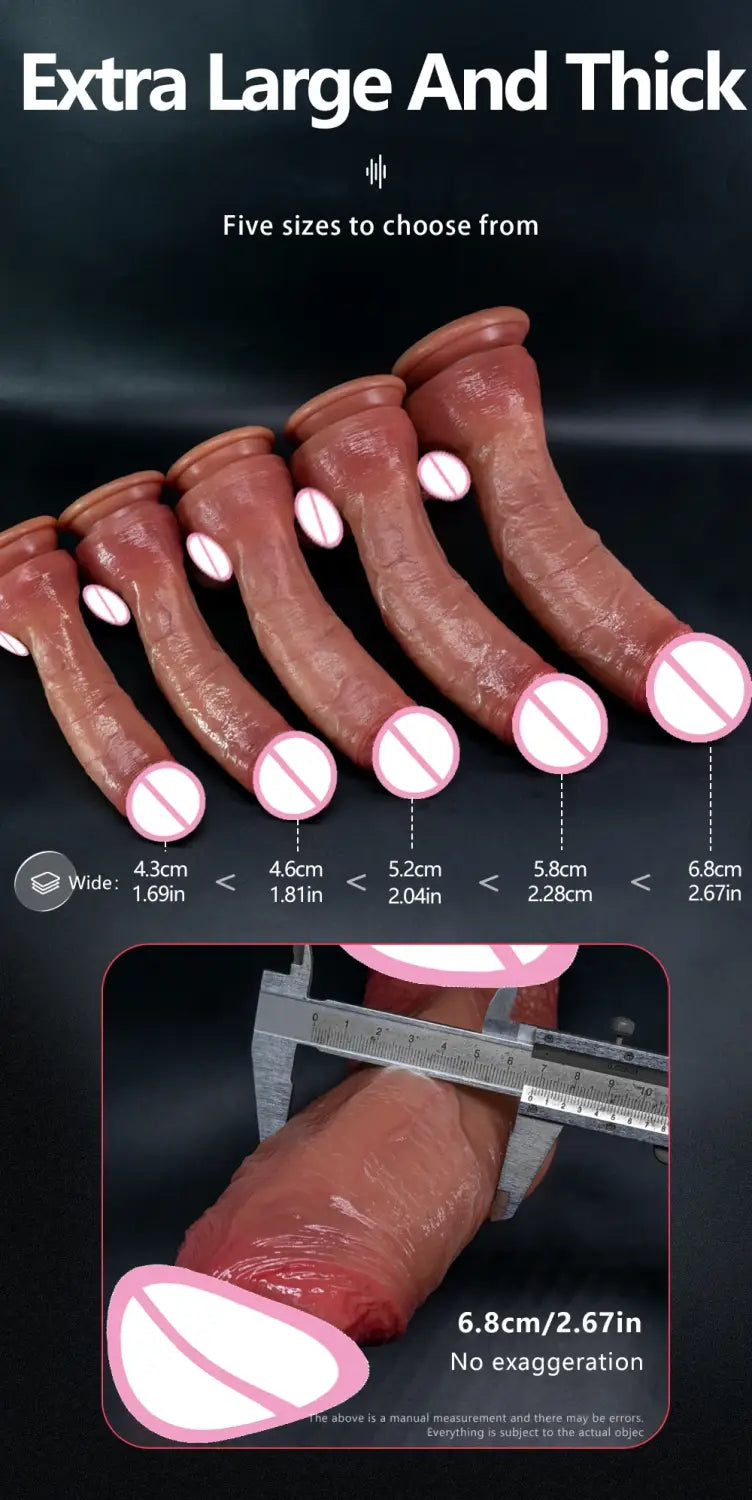 Huge Realistic Soft Dildo Masturbator Double-layer Silicone Sex Toy Suction Cup Adults