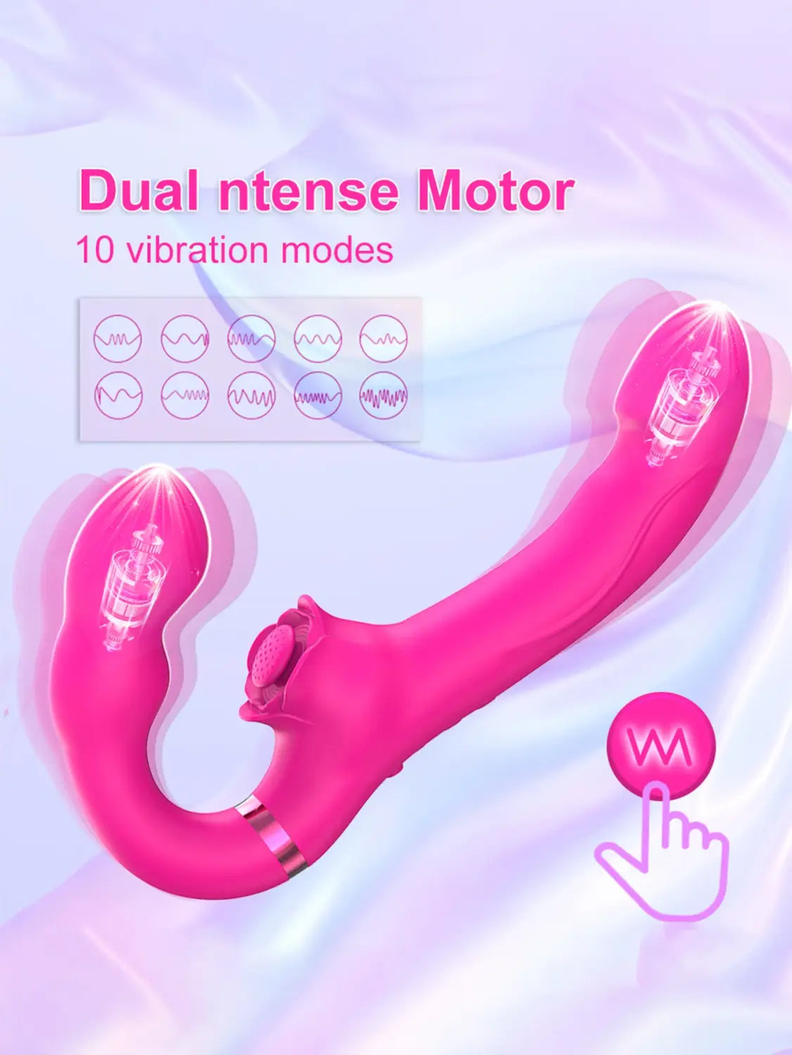 APP Strapless Strap-On G-Spot Dildo Vibrator Realistic Double-Ended Vibrating Butt Plug Anal Sex Toys for Women