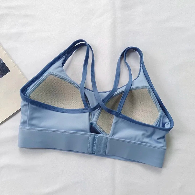 Women’s Color‑Block Shockproof Sports Bra