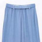 Women's Blue Stripe Two-Piece Pajama Set Sleeveless Wide-Leg Casual Suit
