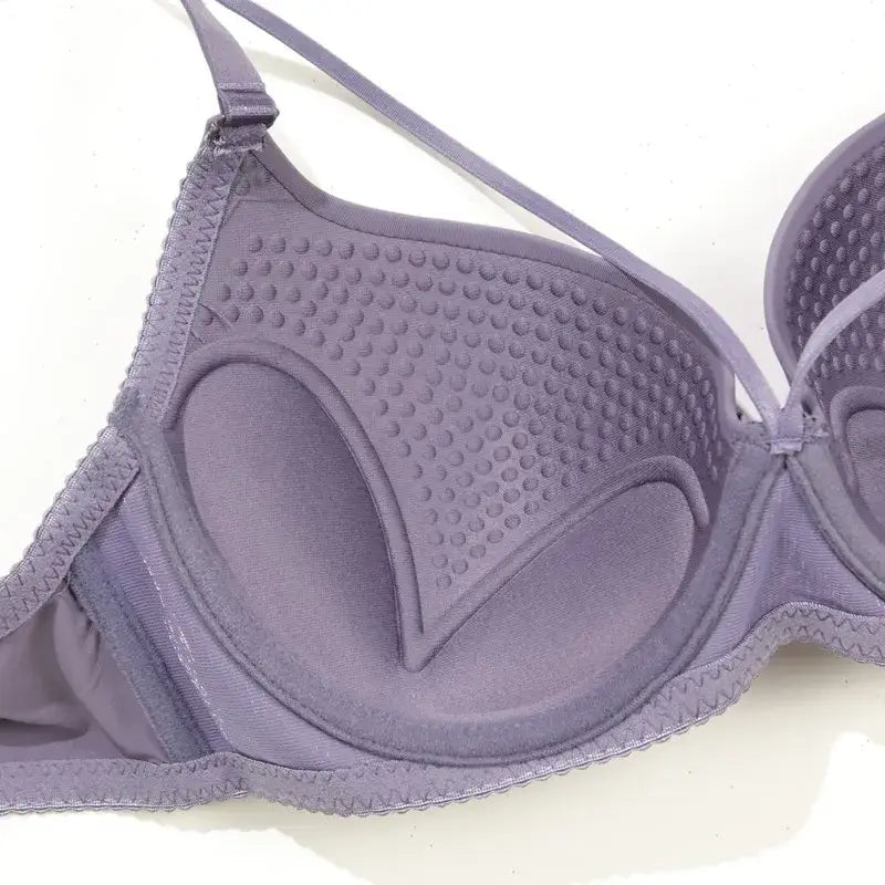 Beauwear Simple Solid T-Shirt Bra for Women Comfy Breathable Cut Out Push Up Bra with Foam