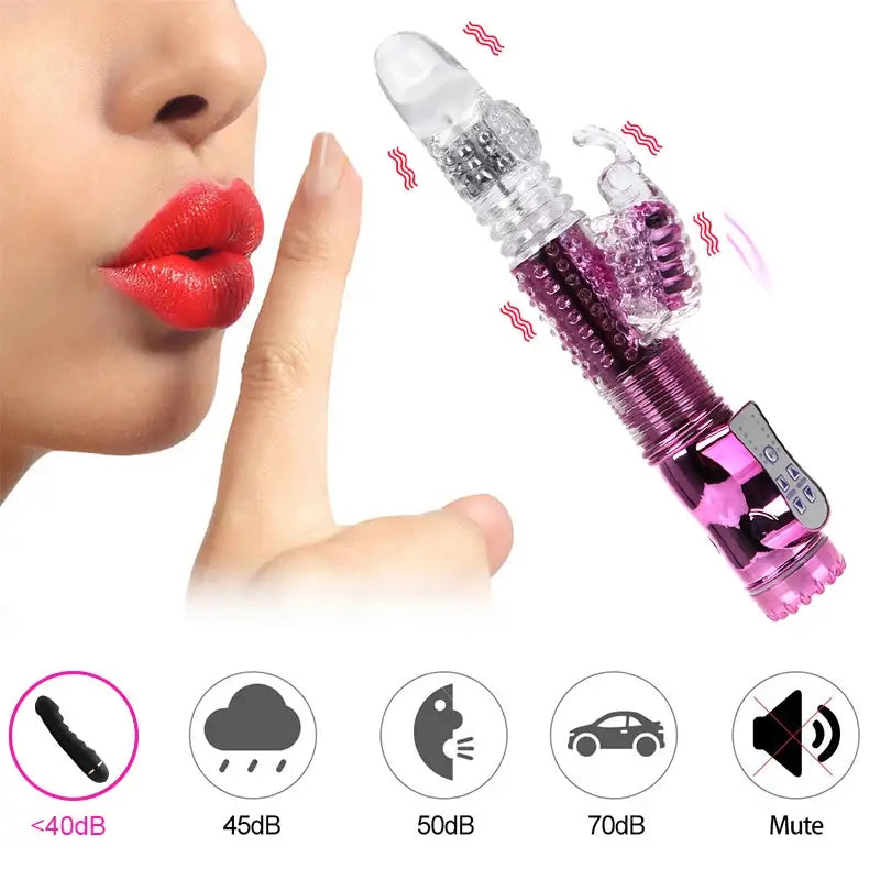 Rabbit Vibrator Telescopic Dildo Vibrator G-Spot Clit AV Stick Stimulator Vaginal Massager Sex Toys for Women Female