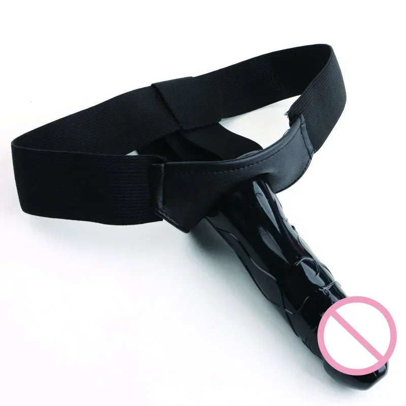 Wearable Strap On Dildo Panties Hollow Penis Sleeve Leather Harness Sex Toy for Women