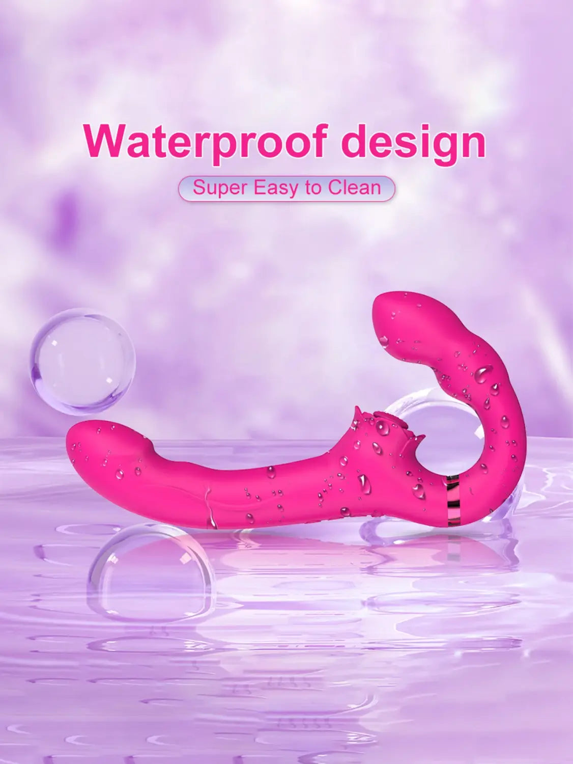 APP Strapless Strap-On G-Spot Dildo Vibrator Realistic Double-Ended Vibrating Butt Plug Anal Sex Toys for Women