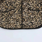 Women's Elegant Leopard Print Jacket Casual Long Sleeve Coat