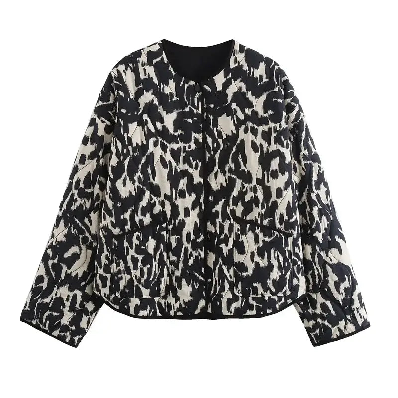 Women's Casual Zebra Print Jacket Loose Oversize Coat