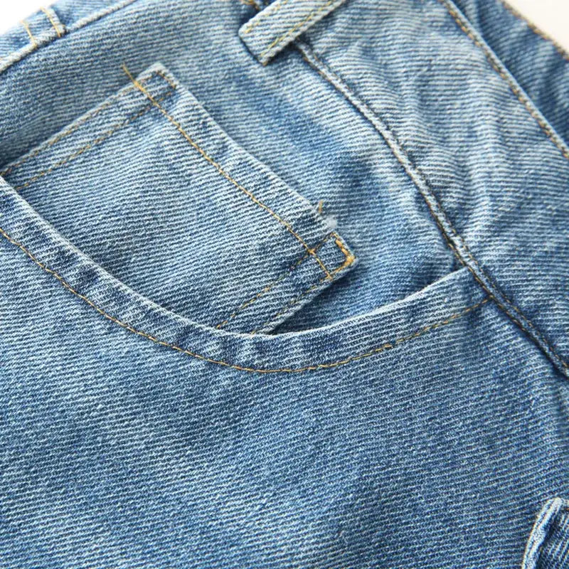 Women's Casual Baggy Denim Jeans Wide Leg High Waist Trousers