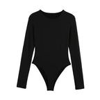 Women's Elegant Long Sleeve Bodysuit Slim Casual Top